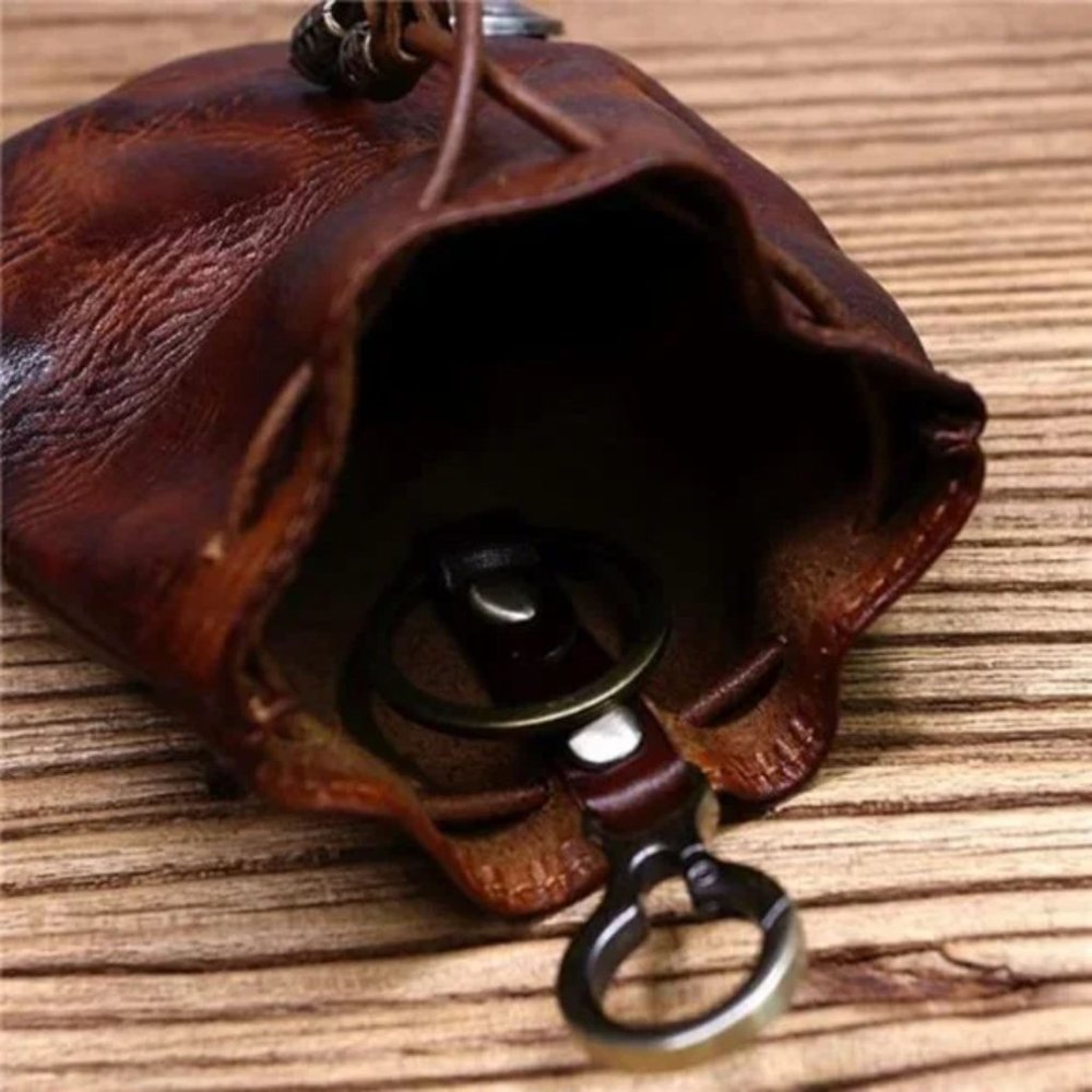 New Leather Drawstring Pouch for Men & Women - Picture 4 of 7